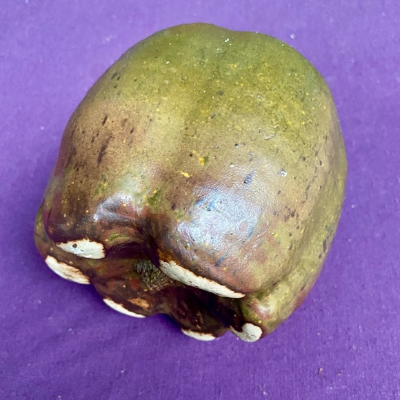 HAND BUILT Pumpkin Ceramic Vase 6” high x 20” diameter by Stephen Ladin - Picture 4 of 5